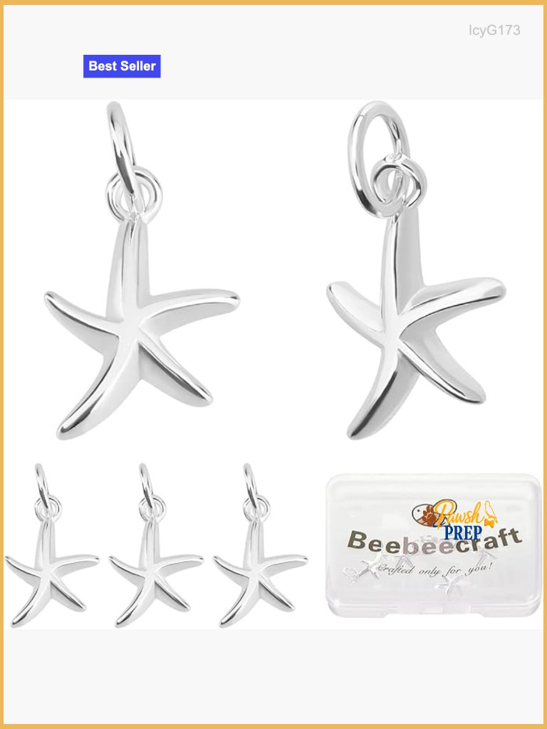 5-Pack 925 Sterling Silver Four Leaf Clover Charms For Jewelry Making